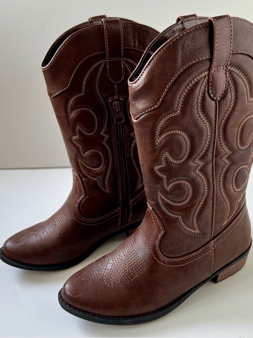Cat & Jack Brown Kids Western Pull-On Boots